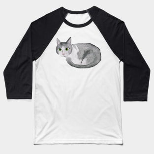 Gray Tabby Cat Baseball T-Shirt